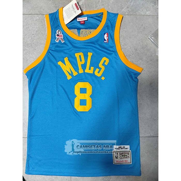 Camiseta Los Angeles Lakers Kobe Bryant NO 8 Mitchell & Ness 2001-02 Azul